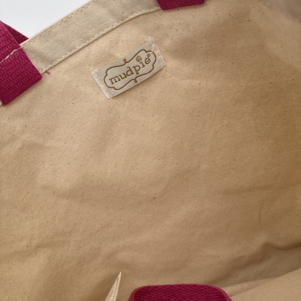 Mud Pie Women's Gym Tote Bag‎ 13" x 17" Cotton Canvas NEW - Picture 3 of 5